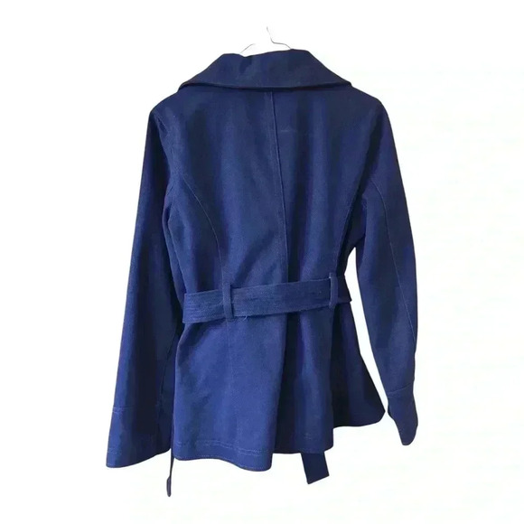 GAP Blue Lined Cotton Belted Wrap Jacket Size Small - Picture 3 of 3
